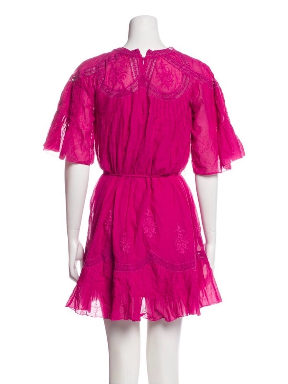 Farm Rio Pink Short Sleeve Ruched Mini Dress - Picture 3 of 3